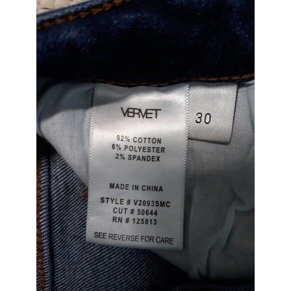 30 Buckle Vervet Mid-Rise Dark Wash Distressed Skinny Raw Hem - Picture 6 of 6